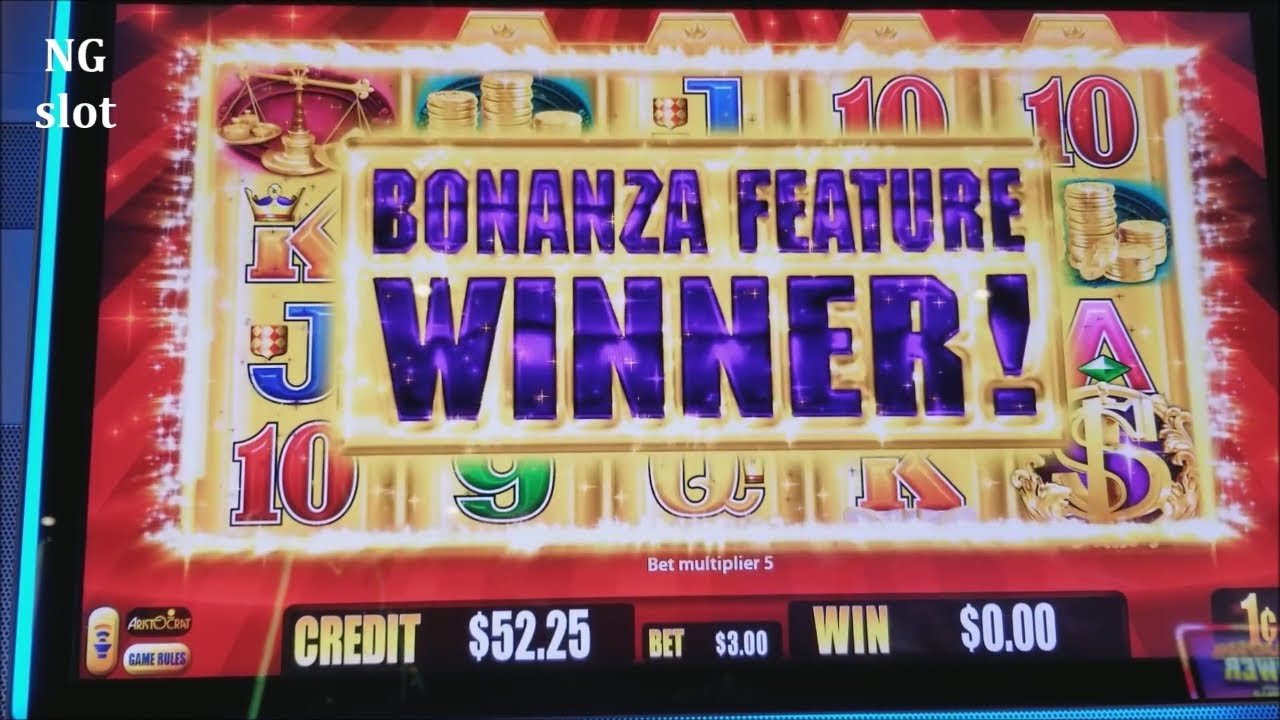 Gold Bonanza Slot Machine Bonus & Bonanza Feature WON !! Live Slot Play ...